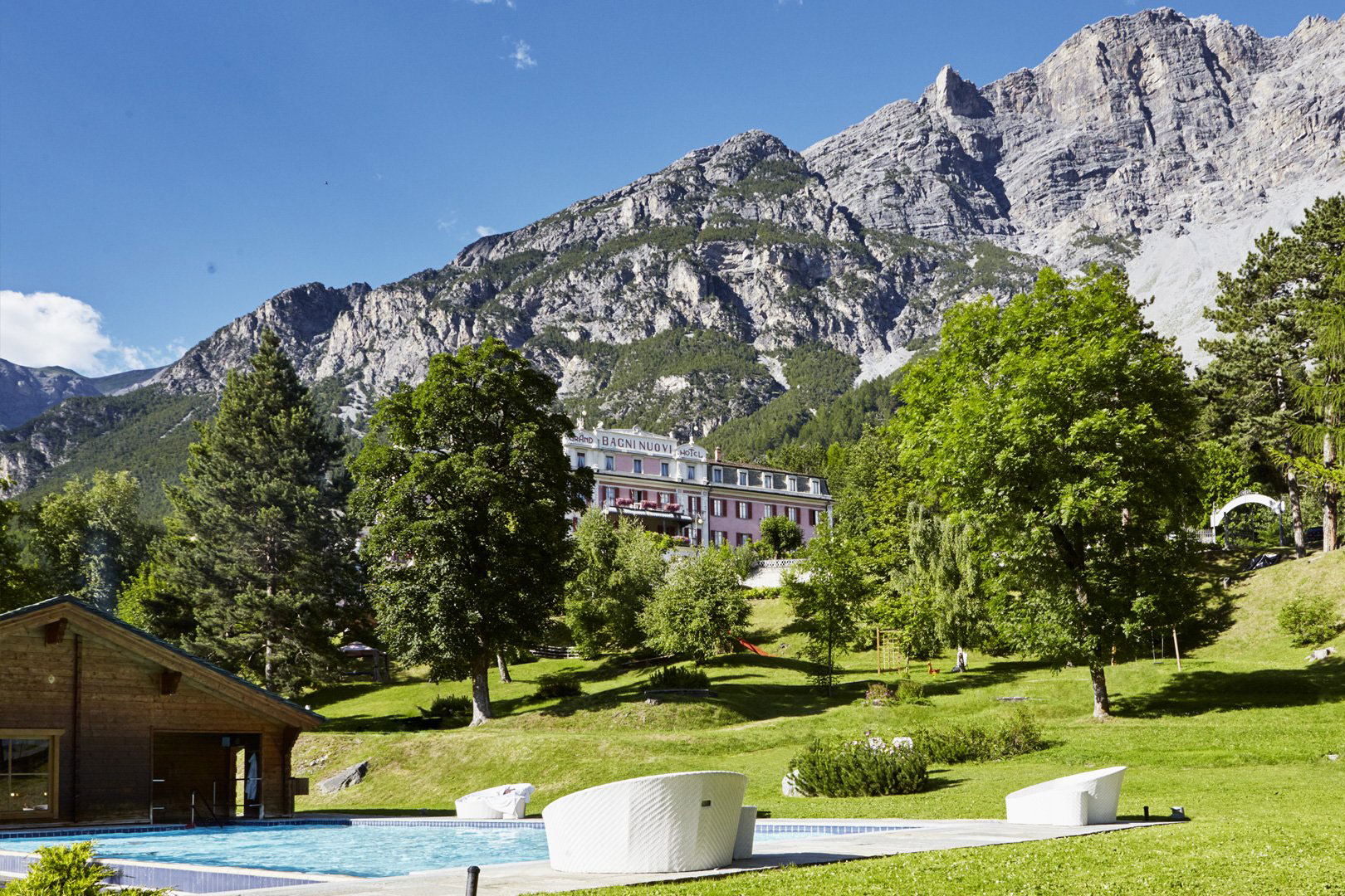 Il giardino del Grand Hotel Bagni Nuovi